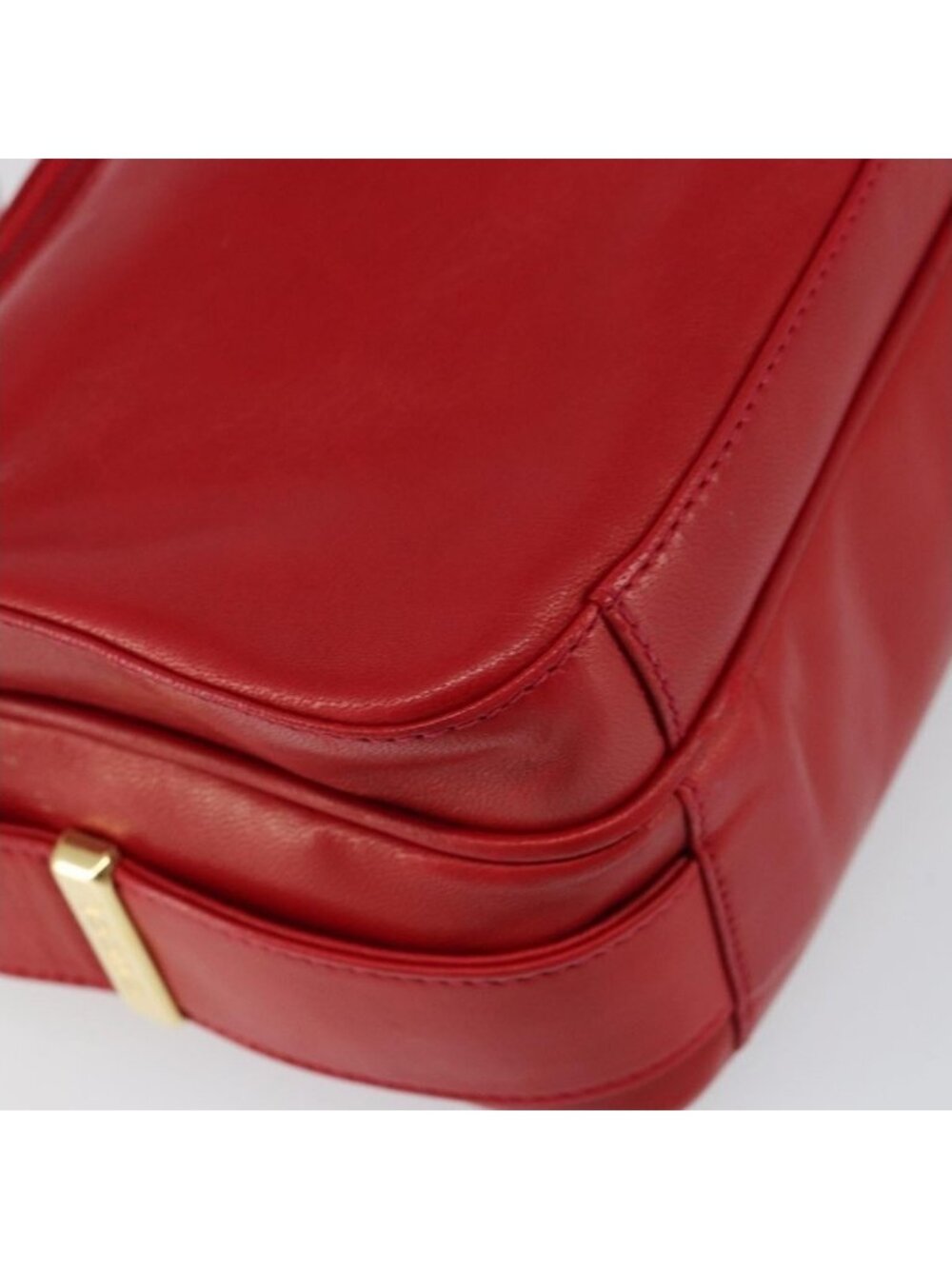 Authentic GUCCI Shoulder Bag Leather Red Gold - Picture 3 of 16